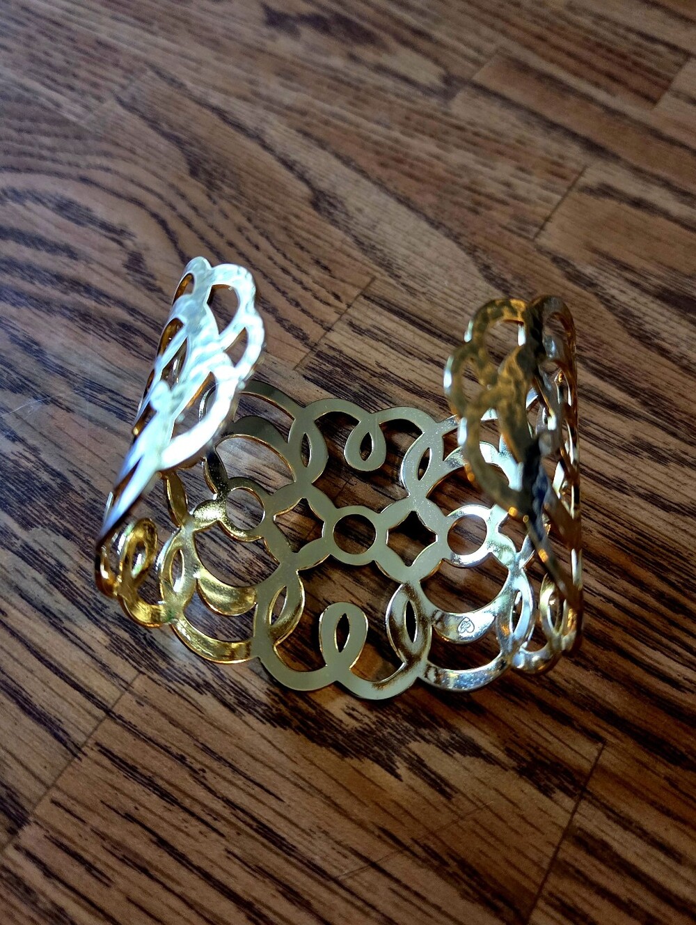 BRIGHTON "Skribbel Bangle" Gold Cut-out Wide Cuff Bracelet EVENT READY! - Picture 3 of 7